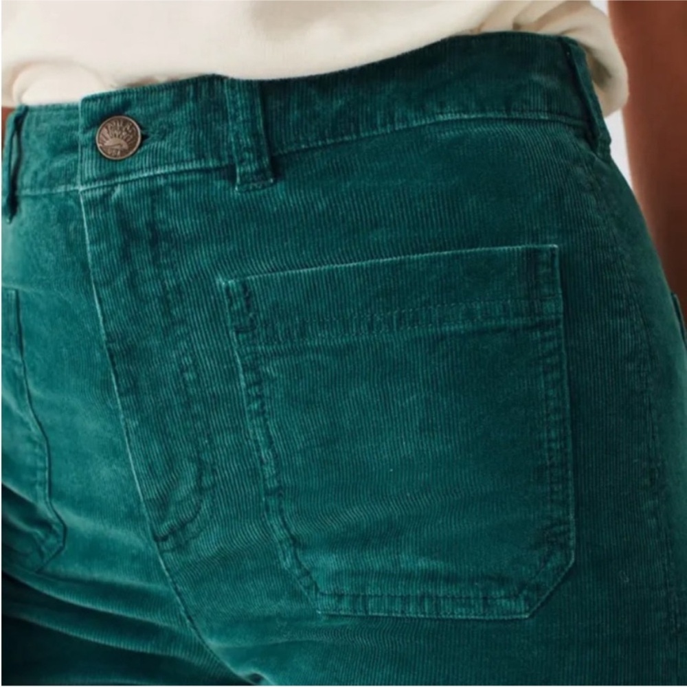 Faherty Green Corduroy Boot Cut Pants - Picture 4 of 10